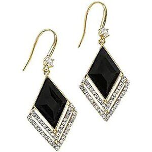 Black Gold Lightweight Statement Dangle Hypoallergic Earrings For Women Trendy